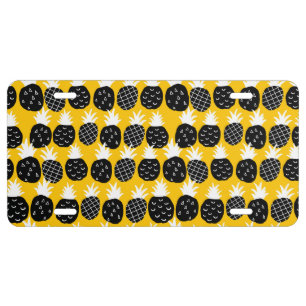 Black pineapples license plate