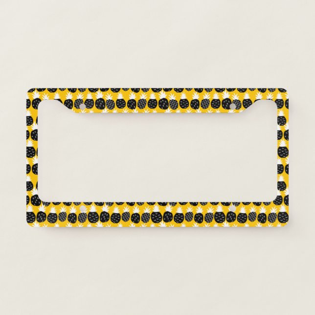 Black pineapples license plate frame (Front)