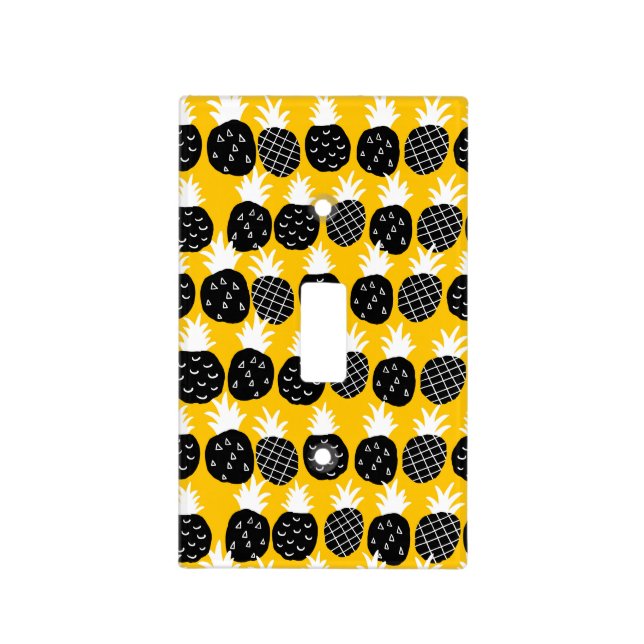 Black pineapples light switch cover (Front)