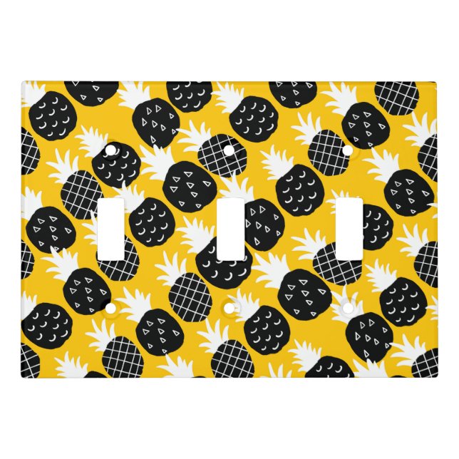 Black pineapples light switch cover (Front)