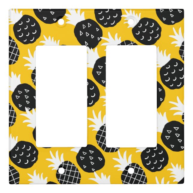Black pineapples light switch cover (Front)