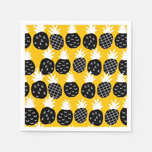 Black pineapples napkins (Front)