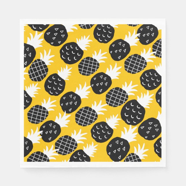 Black pineapples napkins (Front)