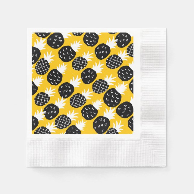 Black pineapples napkins (Front)