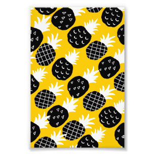 Black pineapples photo print