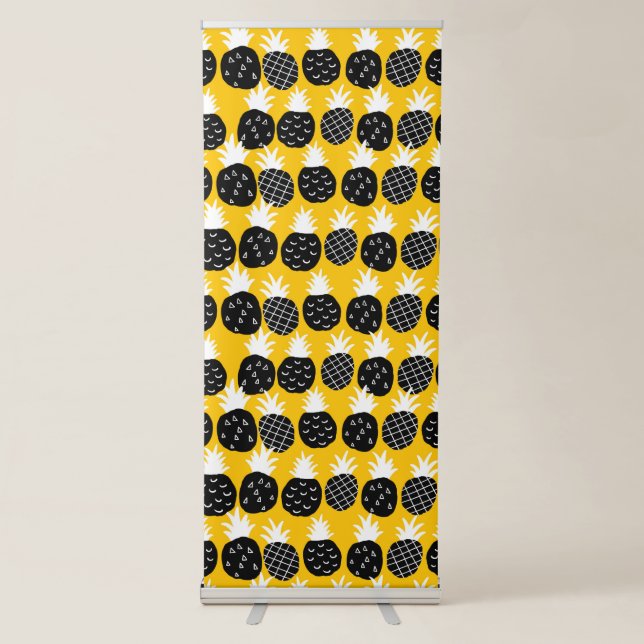 Black pineapples retractable banner (Front)