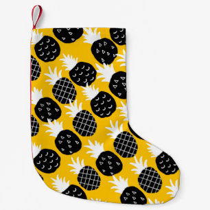 Black pineapples small christmas stocking