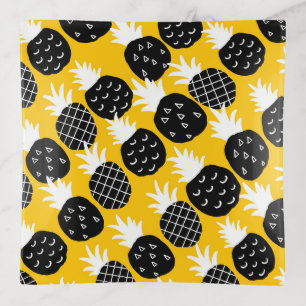 Black pineapples trinket tray