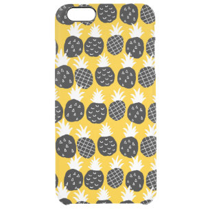Black pineapples clear iPhone 6 plus case