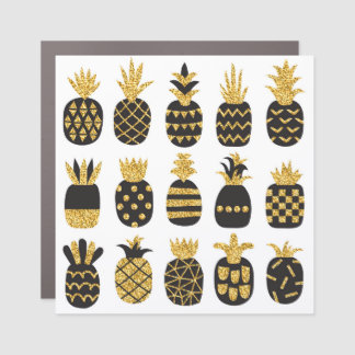 Black Pineapples: Unique Textured Set Car Magnet