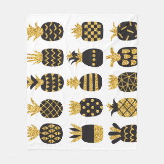 Black Pineapples: Unique Textured Set Fleece Blanket