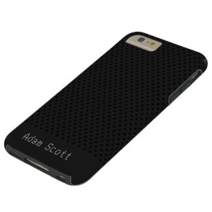 Black Pinhole Carbon Fiber Graphite Polymer Tough iPhone 6 Plus Case