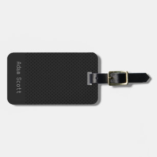 Black Pinhole Carbon Fiber Graphite Polymer Luggage Tag