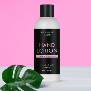 Black & Pink 4 OZ Cosmetic Bottle Wrapper Label