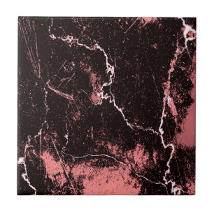 Black & Pink Abstract Ceramic Tile