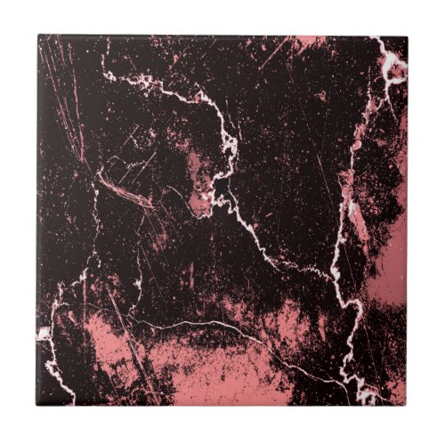 Black  Pink Abstract Ceramic Tile