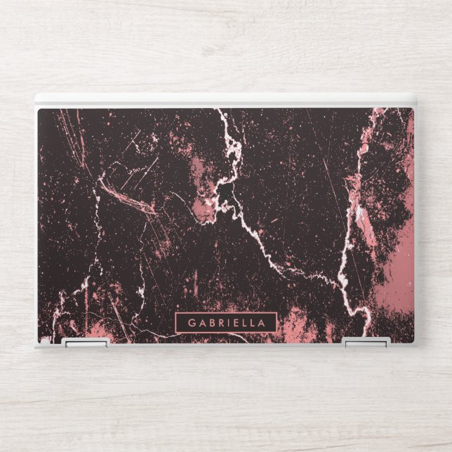 Black & Pink Abstract HP Laptop Skin (Front)