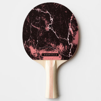 Black & Pink Abstract Ping Pong Paddle