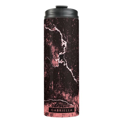 Black  Pink Abstract Thermal Tumbler