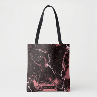 Black & Pink Abstract Tote Bag