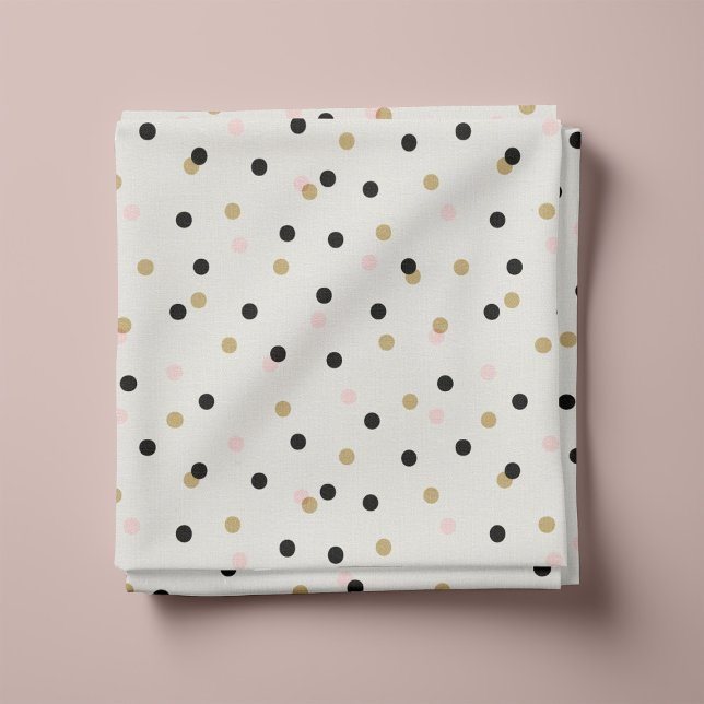 Black Pink and Gold Confetti Dots Fabric (Creator Uploaded)
