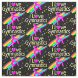BLACK, PINK AND GOLD I LOVE GYMNASTICS FABRIC