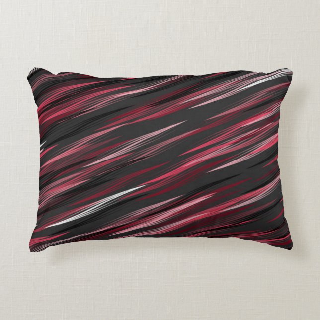 Black pink and gray streaks   accent pillow (Front)
