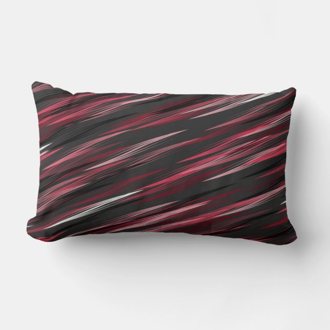 Black pink and gray streaks    lumbar pillow (Front)
