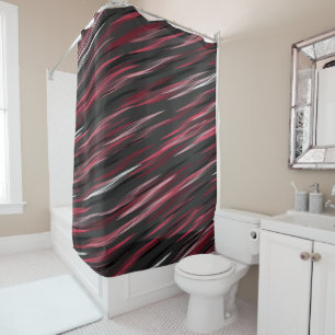 Black pink and gray streaks  shower curtain