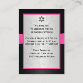 Black, Pink, and Silver Reception Enclosure Card (Back)