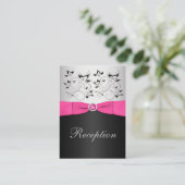 Black, Pink, and Silver Reception Enclosure Card (Standing Front)