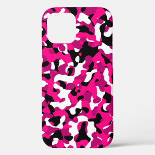 black pink and white camo iPhone 12 pro case