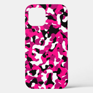 black pink and white camo iPhone 12 pro case