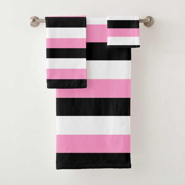 Pink and black bath towels new arrivals