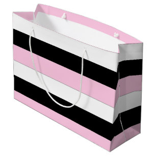Black, Pink and White Stripes gift bag