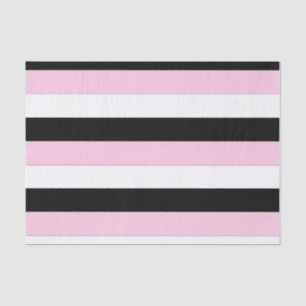 Black, Pink and White Stripes tissue paper