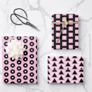 Black, Pink and White  Wrapping Paper Sheets