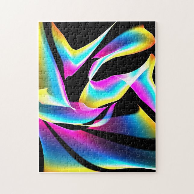Black pink and yellow abstract jigsaw puzzle (Vertical)
