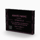 Black Pink Appreciation Recognition Excellence  Acrylic Award<br><div class="desc">Personalized Black and Pink Appreciation Recognition Excellence Add Logo  Acrylic Award</div>