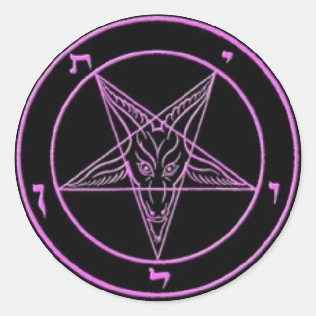 Black/Pink Baphomet Stickers (Front)