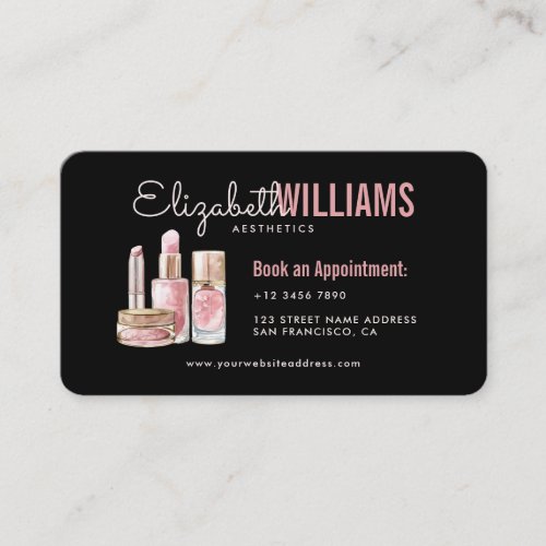 Black  Pink Beauty Aesthetics Loyalty  Business Card