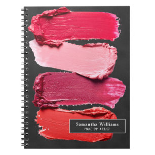 Black Pink Beauty Salon Make-up Artist Lipstick Notebook