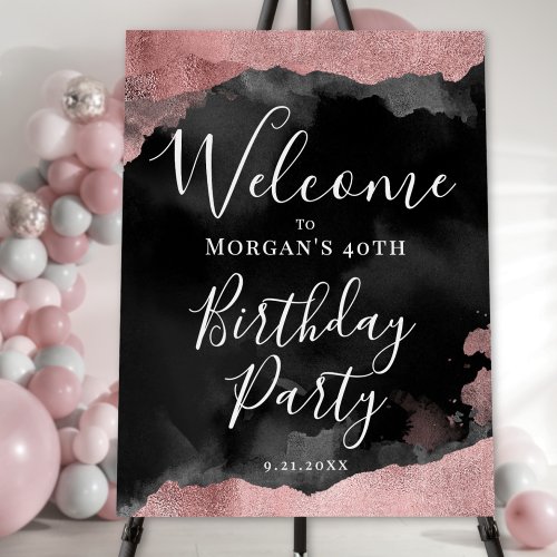 Black Pink Birthday Party Welcome Foam Board