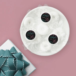 Black Pink Blue Purple Swirls & Stars Sweet 16 Life Saver® Mints