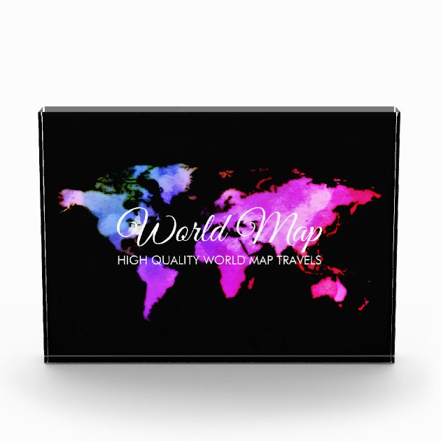 Black Pink Blue World Agent Acrylic Award