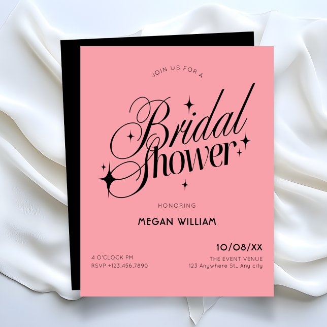 Black Pink bridal shower Invitation (Creator Uploaded)