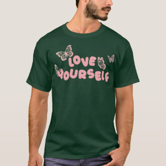 Black pink butterfly love yourself T-Shirt