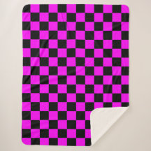 Black + Pink Check Checkered Checkerboard Pattern