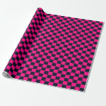 Black & Pink Checker Wrapping Paper<br><div class="desc">Please visit my store for more interesting design and more color choice =>  zazzle.com/colorfulworld*</div>