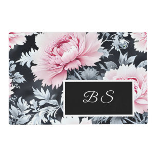 black & pink Chinese Ceramic Pattern Placemat